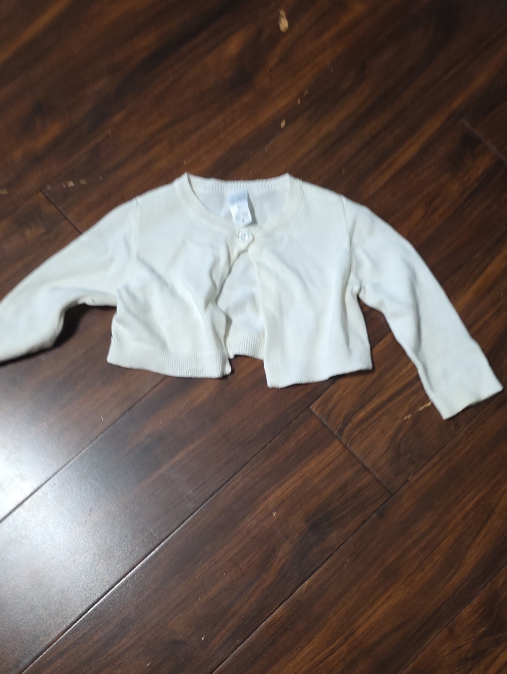 Girls' White Cropped Cardigan Jacket